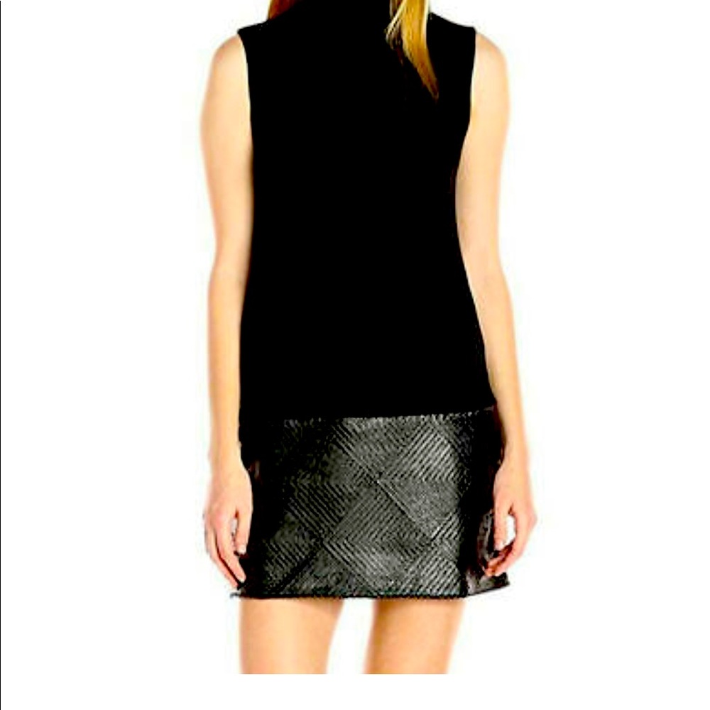 Bailey 44 Black mini dress with faux leather trim.